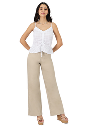 WIDE LEG GABARDINA TIRO ALTO ARENA